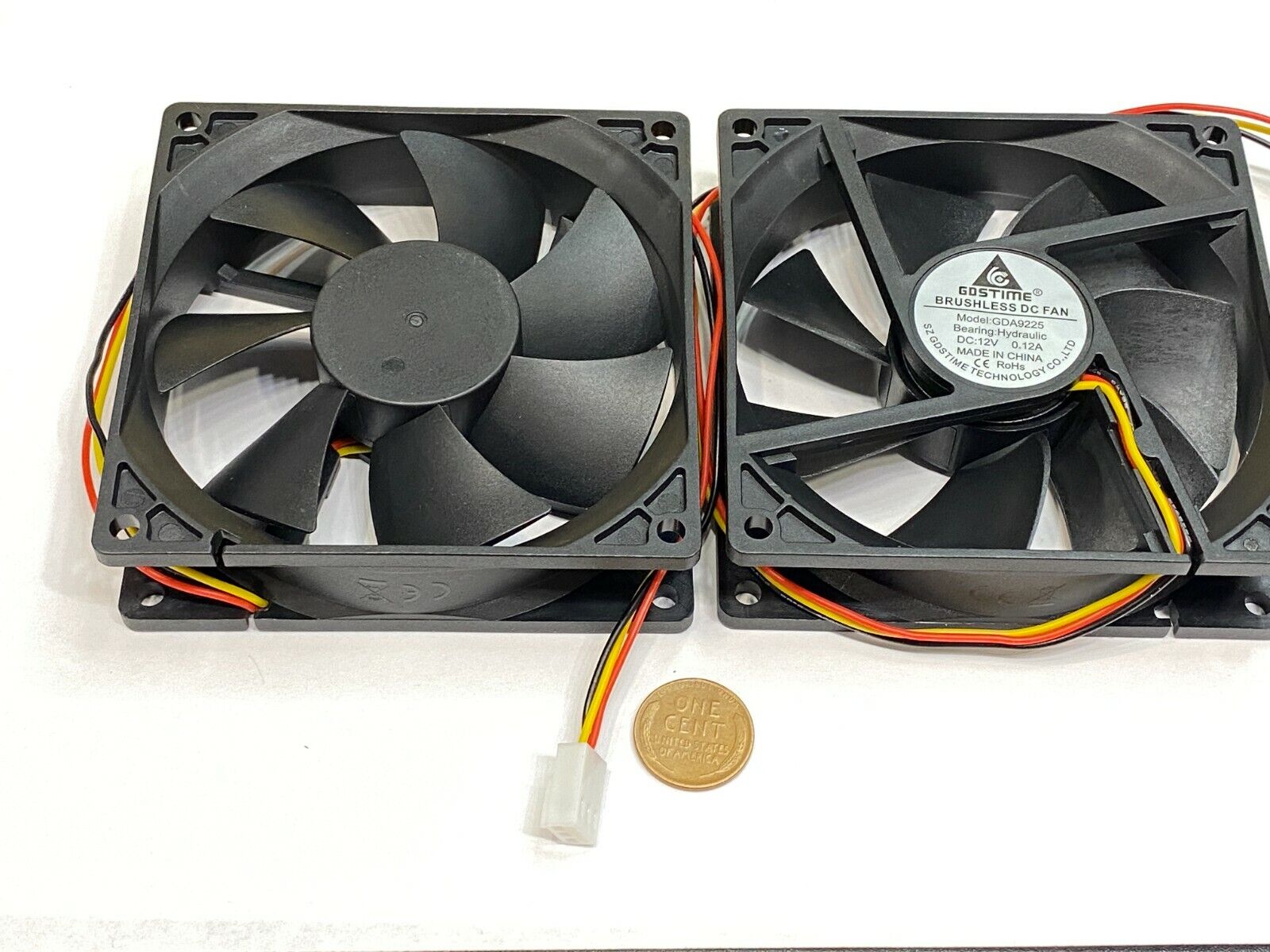 2x 9225 12V 92mm 25mm 3pin Cooling computer Fan PC Case Power Supply gda9225