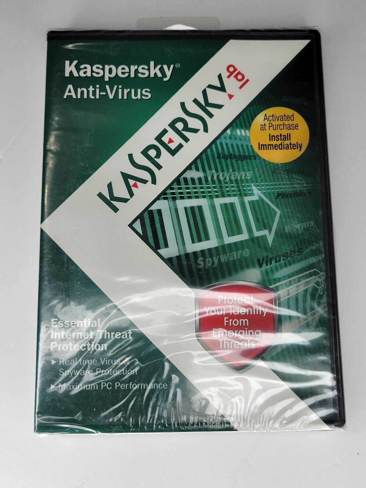 FACTORY SEALED Kaspersky Lab Anti-Virus 2010 CD for Windows 7, Vista, XP  