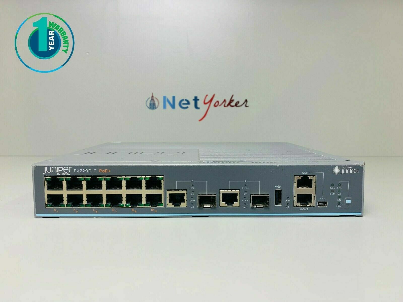Juniper EX2200-C-12P-2G 12-Port PoE+ Compact Managed Switch - SAME DAY SHIPPING