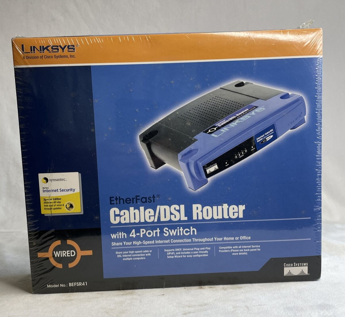 Linksys BEFSR41 Cable/DSL Router with 4-Port Switch Sealed