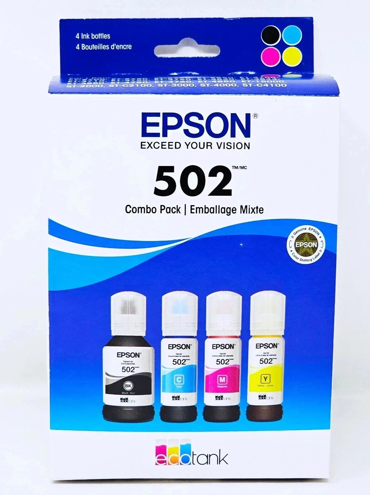 Epson 502 Ink Combo Pack Genuine for ECO-TANK Printers Epson 502 Ink Combo Pack Genuine for ECO-TANK Printers