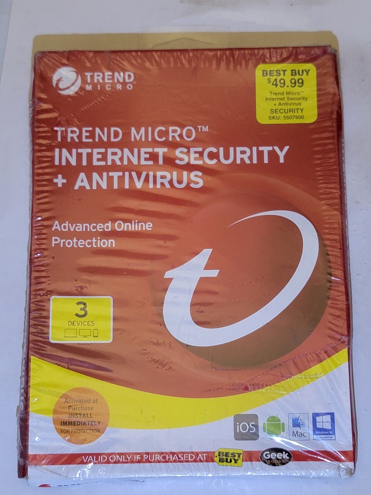 Trend Micro Internet Security + Antivirus 3 Devices New Sealed Software Trend Micro Internet Security + Antivirus 3 Devices New Sealed Software