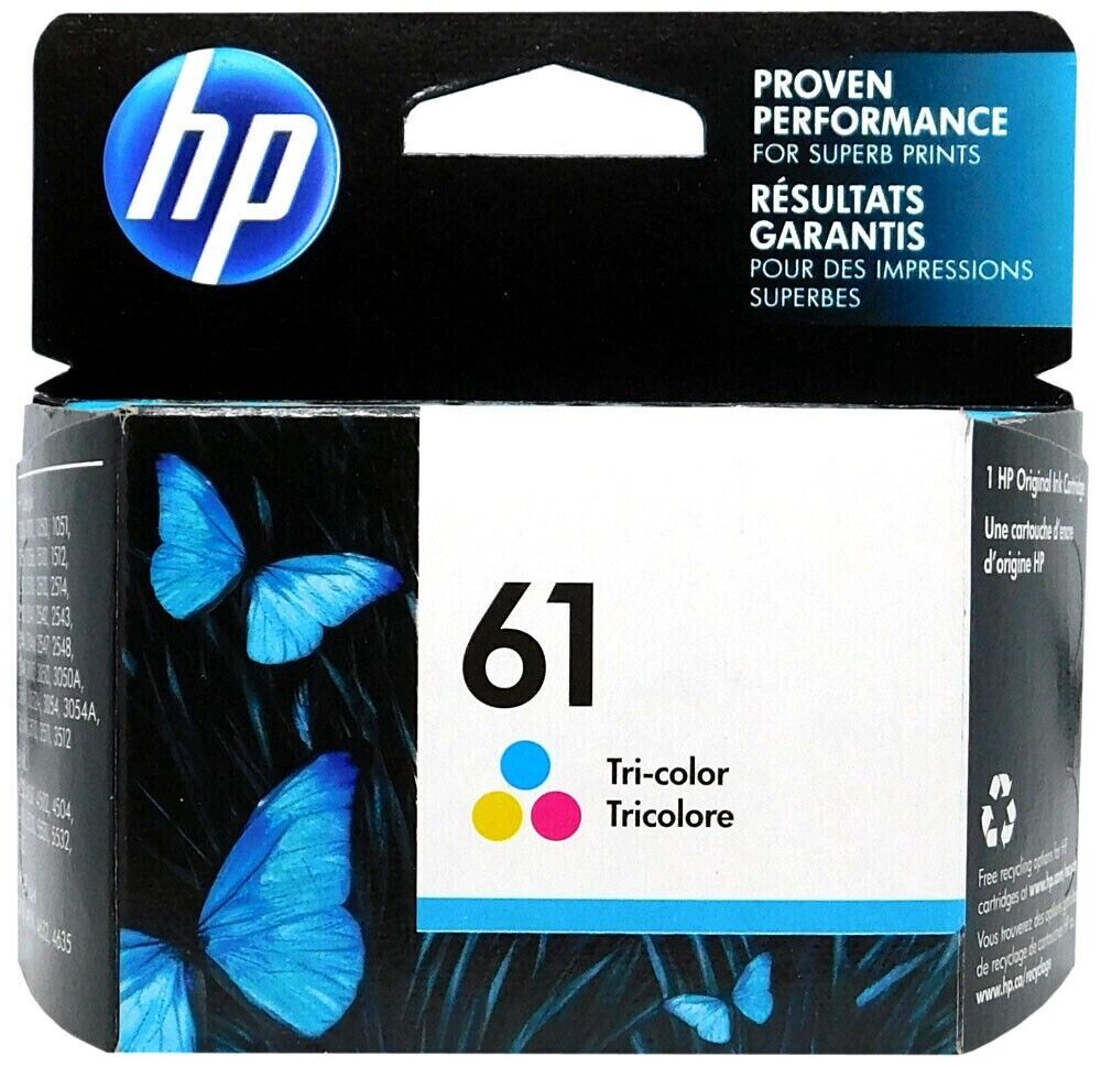 Genuine New HP 61 Tri-Color Ink Cartridge CH562WN Factory Sealed Exp 12/2023