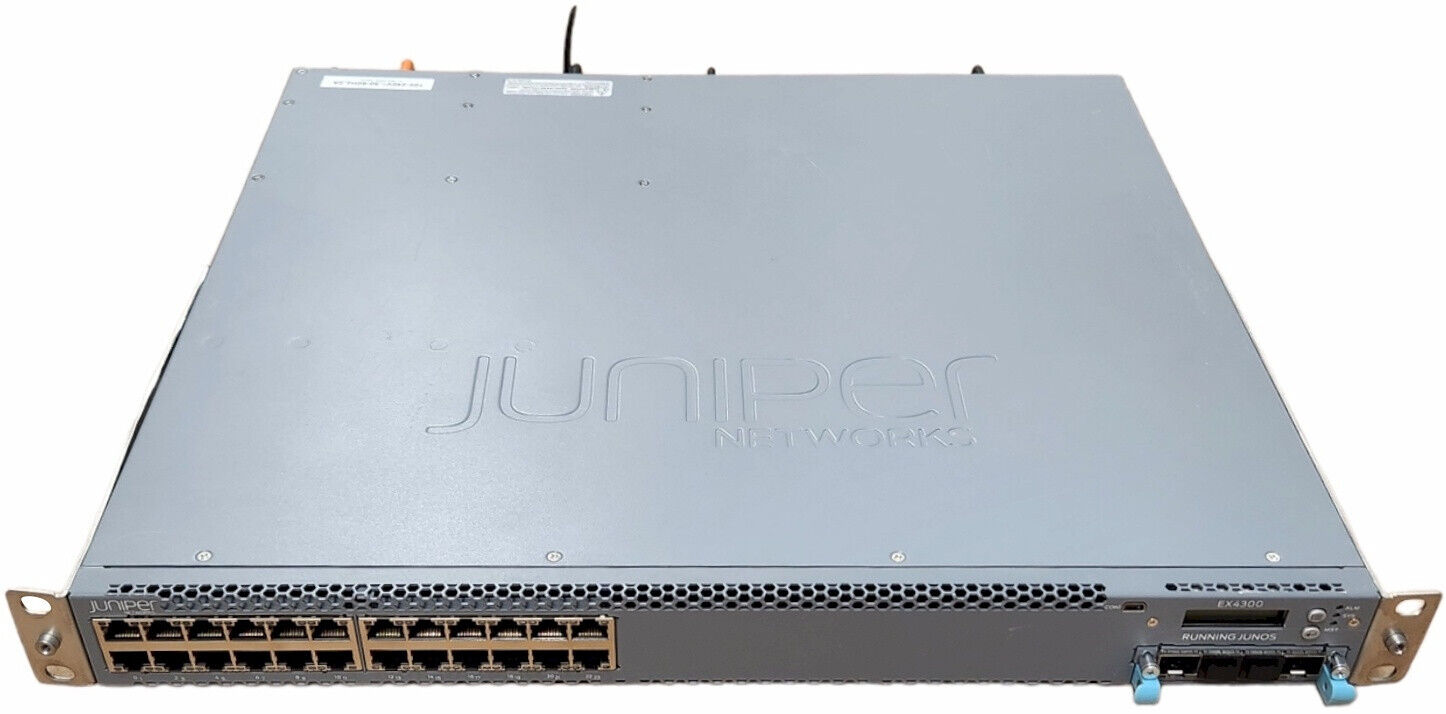 Juniper EX4300-24T 24-Port Switch with EX-UM-4 10GbE Uplink Module and Dual PS