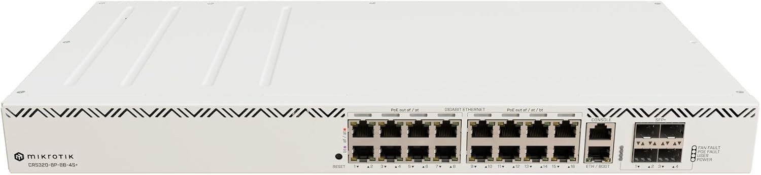 Mikrotik - CRS320-8P-8B-4S+RM PoE++ Switch, 17 Gigabit Ethernet Ports Mikrotik - CRS320-8P-8B-4S+RM PoE++ Switch, 17 Gigabit Ethernet Ports