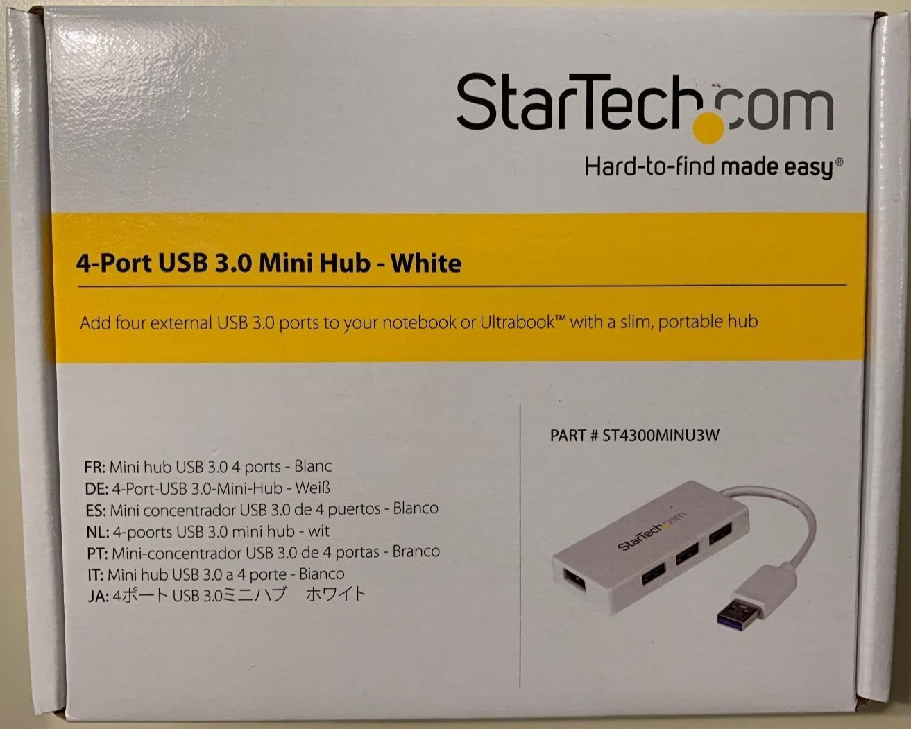 StarTech.com ST4300MINU3B Portable 4 Port SuperSpeed Mini USB 3.0 Hub - 5Gbps