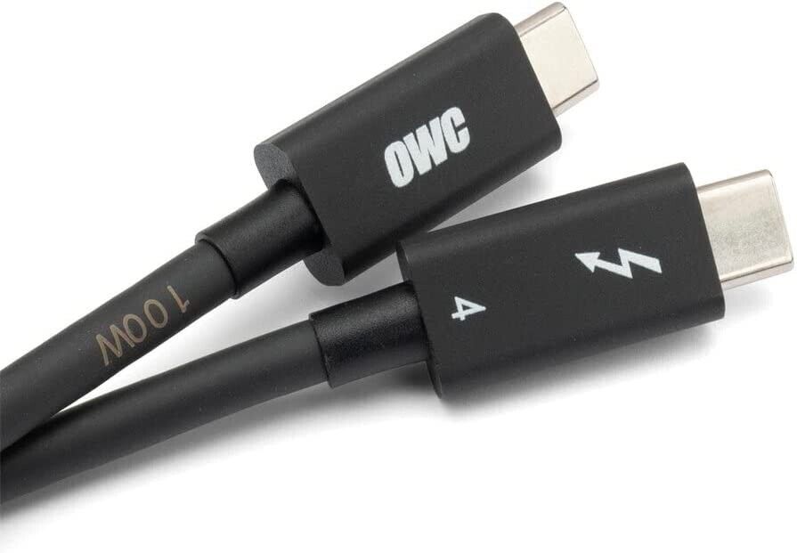 NEW OWC Thunderbolt 4 Certified 40Gbps 100W PD USB 4 Type C 6.5ft 2m Black Cable