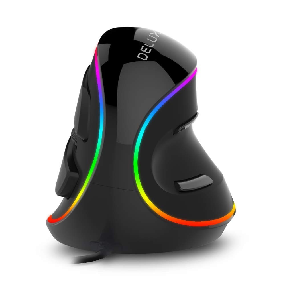 DELUX Ergonomic Vertical Mouse, Wired Ergo Mouse for Large Hands, 6 Programmable DELUX Ergonomic Vertical Mouse, Wired Ergo Mouse for Large Hands, 6 Programmable