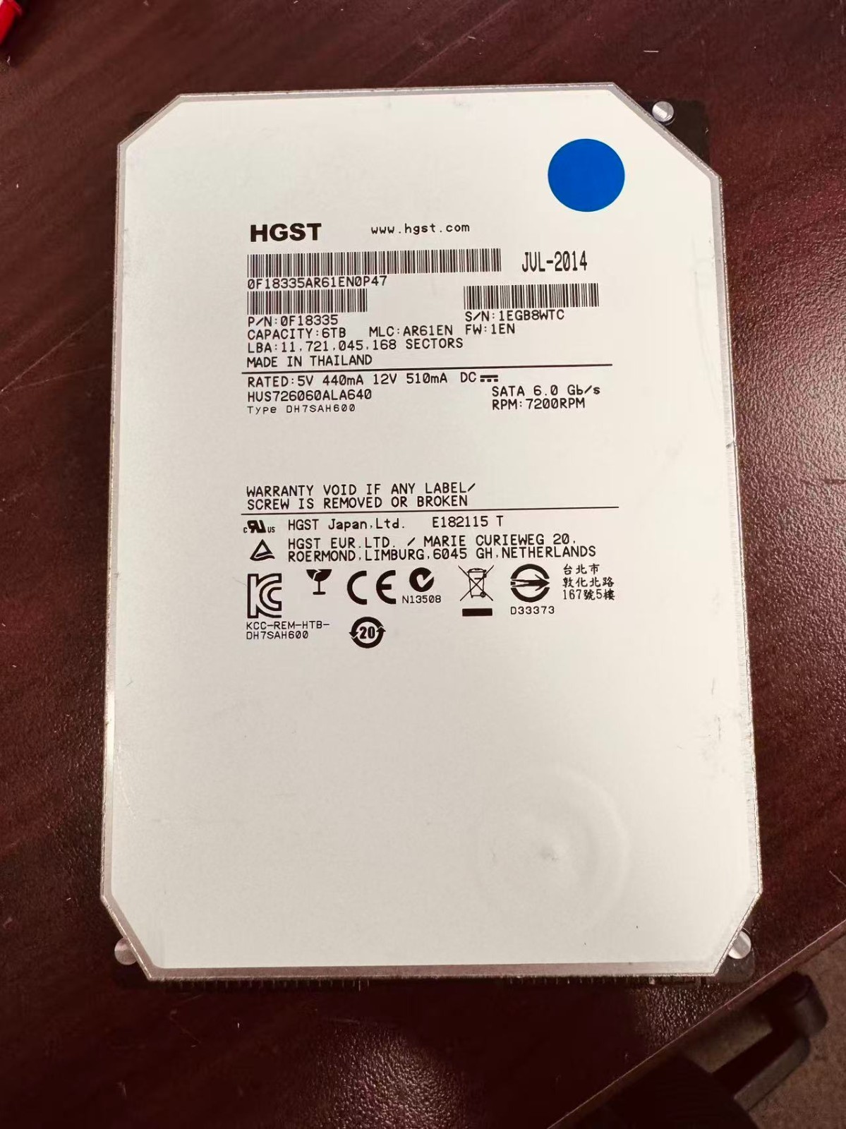 HGST Ultrastar 6TB SATA 3.5 HGST Ultrastar 6TB SATA 3.5