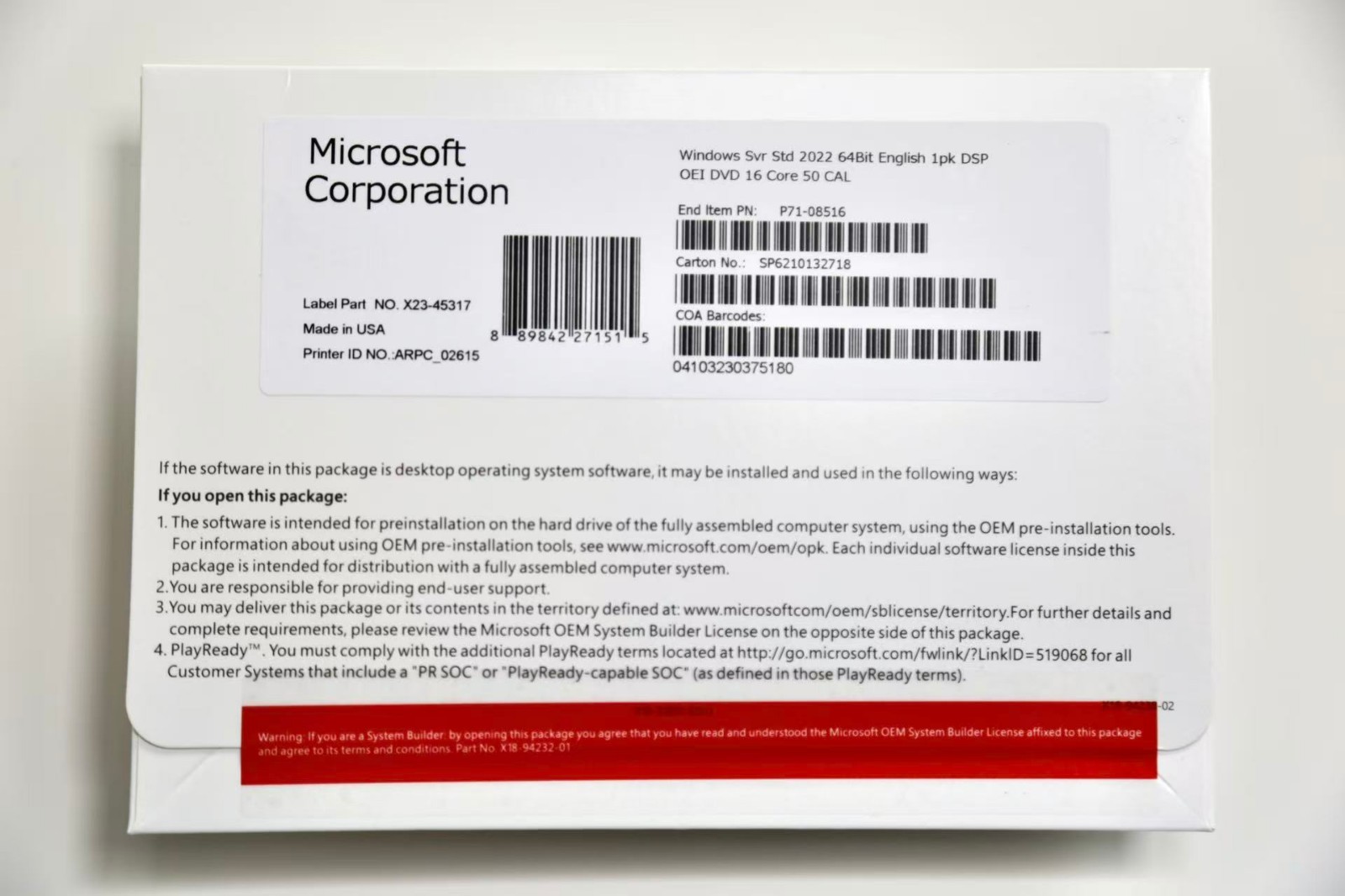 Win Server Std 2022 64-bit DVD 16 Core 50 CAL Product Key New + Win Server Std 2022 64-bit DVD 16 Core 50 CAL Product Key New +