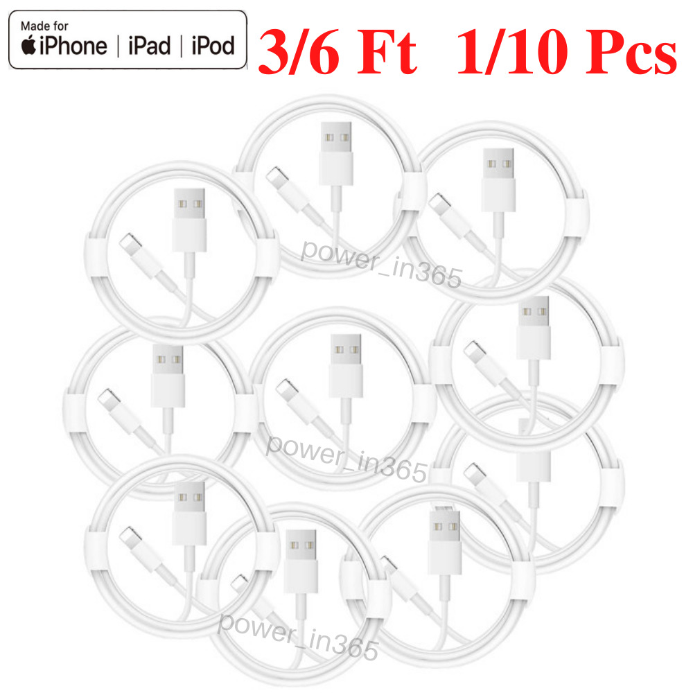 Lot 3/6 Ft USB  Charger Cable Charging Cord For Apple iPhone 13 12 11 XR 8 7 6 X
