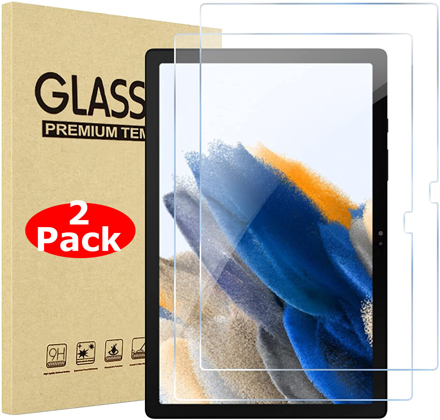 2X Samsung Galaxy Tab A8 10.5 (2021) Tempered Glass Screen Protector X200 X205