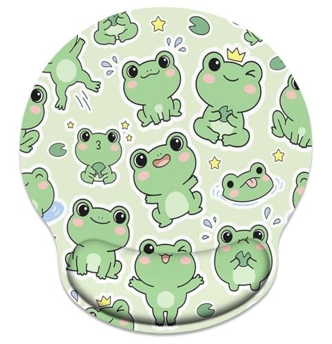 Mousepad with Wrist Support, Green Frog, 9.8\