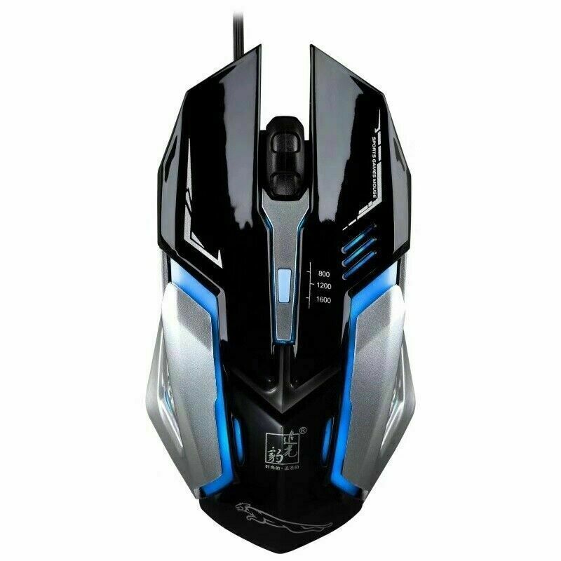 Gaming Mouse LED Breathing Fire 4 Button Silent USB Wired 1600 DPI Laptop PC USA
