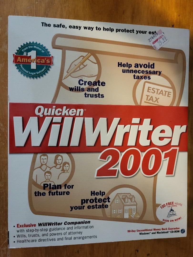 QUICKEN WILLWRITER 2001