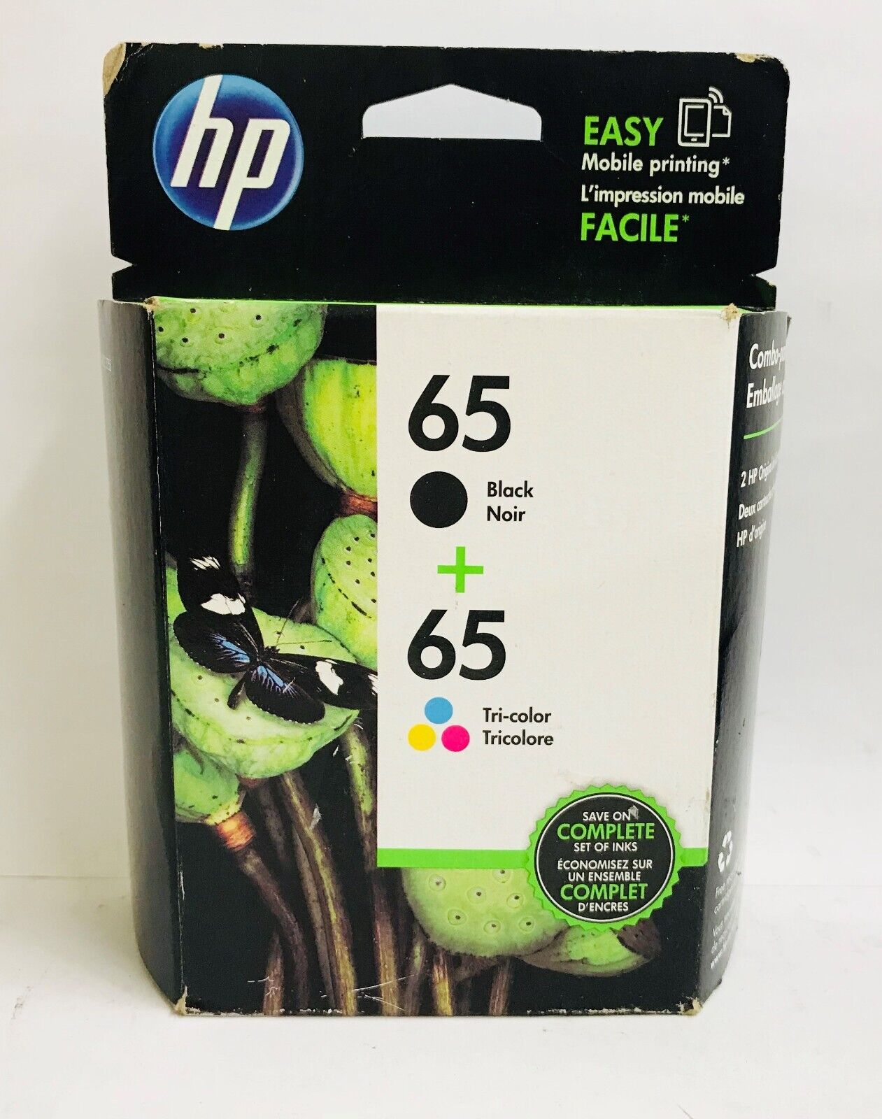 New Genuine HP 65 Black Color 2PK Ink Cartridges, Deskjet 3700
