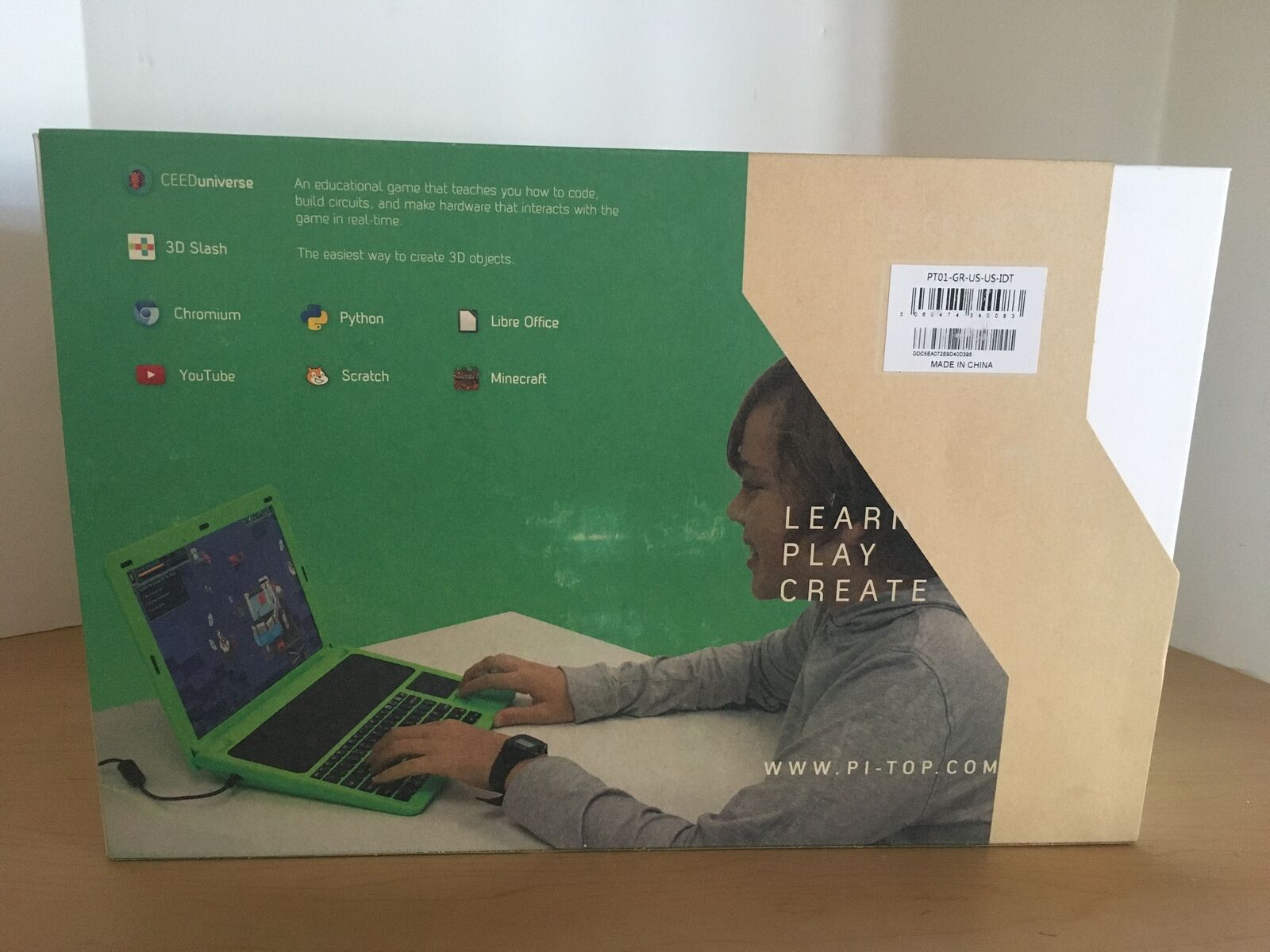 Pi-Top Laptop Development Kit, Keyboard - Green - USA 13.3in, PiTop Hub, & more