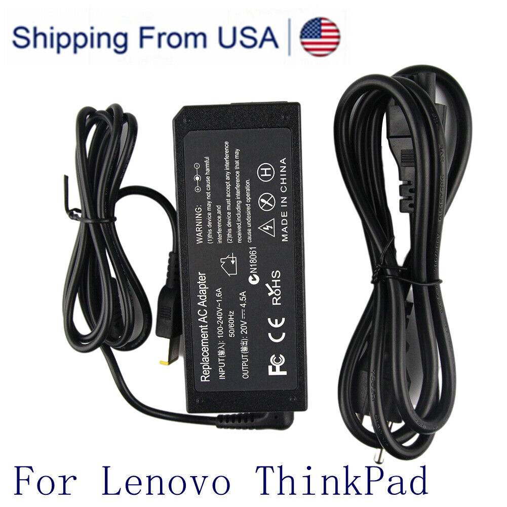 AC Adapter For Lenovo ThinkPad 20V 4.5A 90W Laptop Charger Power Supply Cord