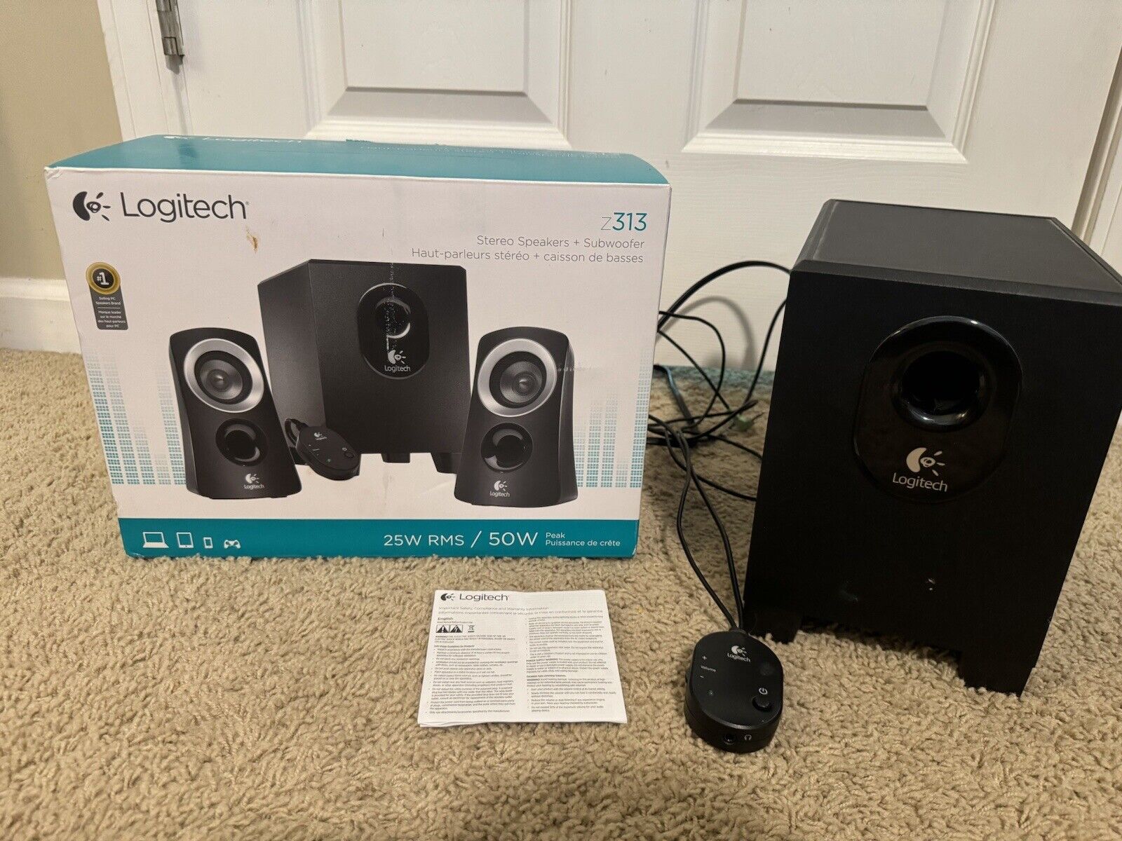Logitech Z313 2.1 Speaker System for MAC or PC 25W Subwoofer ONLY with Box