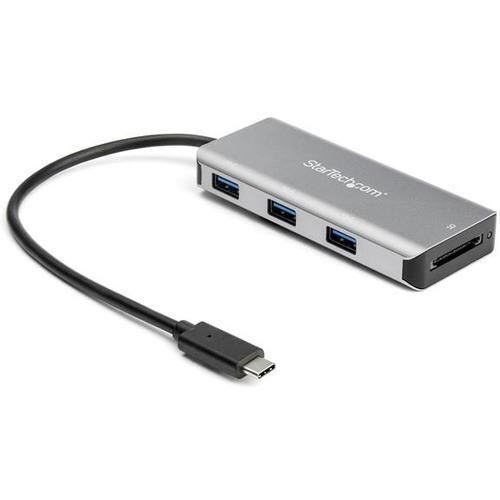 StarTech.com 3 Port USB C Hub with SD Card Reader - 3x USB-A & SD Slot - USB 3.1