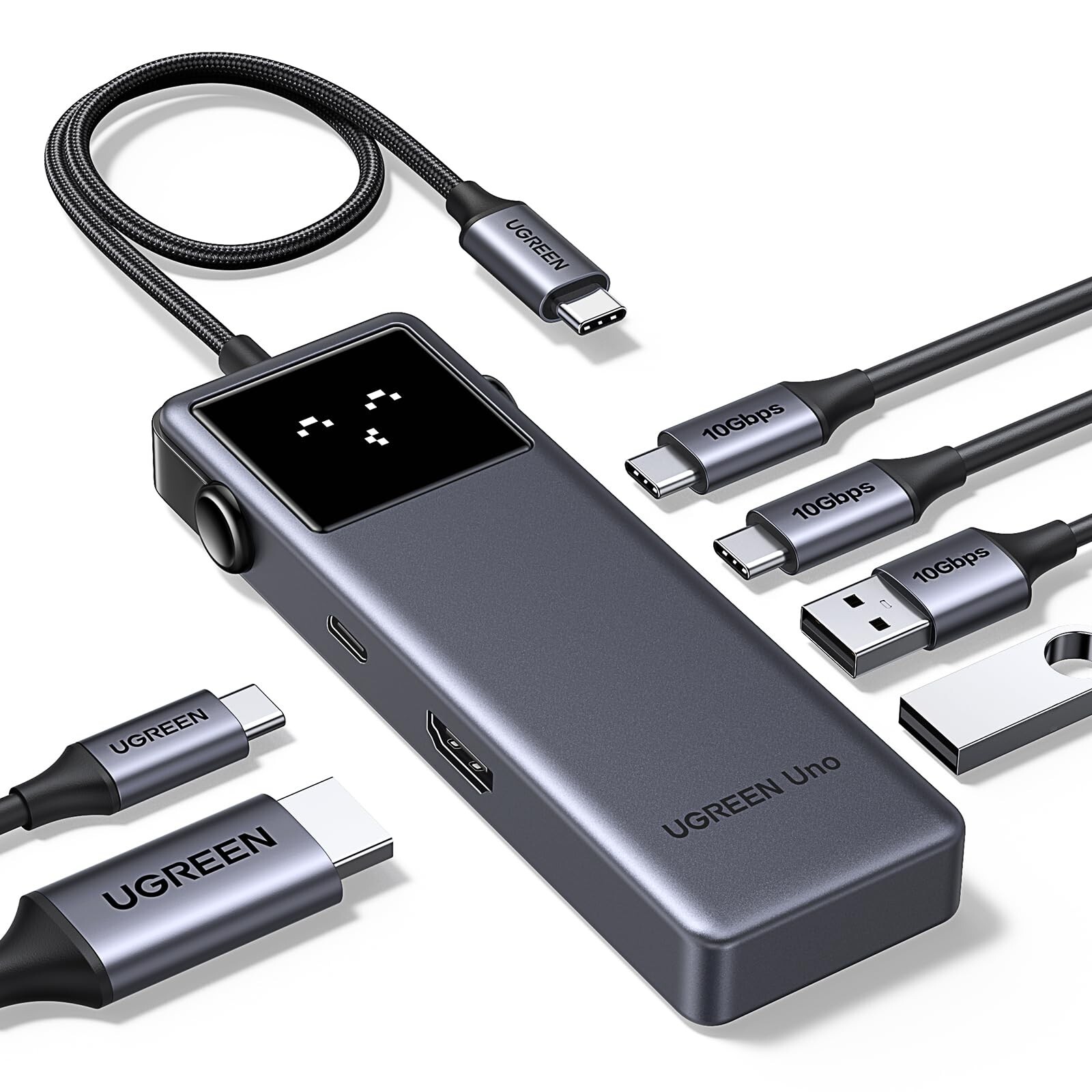 UGREEN Uno 6 in 1 USB-C Hub with 10Gbps USB-C & USB-A Data Ports 4K@60Hz HDMI...