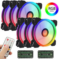 3/6 PCS RGB LED Quiet Computer Case PC Cooling Fan Solid Rainbow 120mm picture