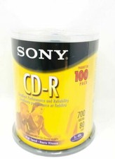 Sony CD-R 700MB Storage Media Discs 80 min Pack of 100 Blank CDs Factory Sealed picture