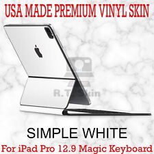 RT.SKINS - SIMPLE WHITE - Full Body Skin for Apple iPad Pro 12.9 Magic Keyboard picture