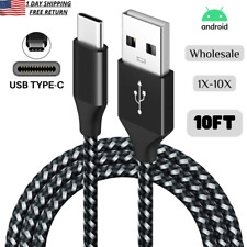 10x For Samsung Android Phone 10ft USB Type C Fast Charger Charging Cable Lot picture