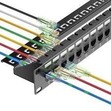 iwilllink 24 Port Cat6 Rack Mount Patch Panel, 10Gbps, 1U, 19-Inch with Back Bar picture