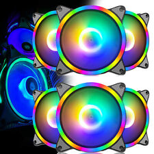 3/6 PCS RGB LED Quiet Computer Case PC Cooling Fan Solid Rainbow 120mm picture