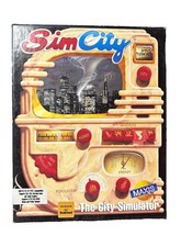 SimCity The City Simulator Big Box PC Game Maxis Broderbund 1990 IBM Vintage picture