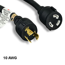 Kentek 6' ft 10 AWG Power Cord NEMA L5-30P to NEMA L5-30R 30A/125V SJT Black picture