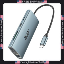 USB C Hub with 4K HDMI, VGA, Ethernet, 3 USB 3.0 Ports, SD Card Reader picture