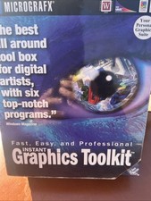 Vintage PC Micrografx Instant Graphics Toolkit Big Box New Sealed Windows 95 98 picture