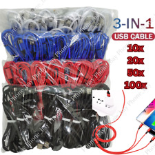 Wholesale Lot 3in1 USB Cable 3A Fast Charging For iPhone Samsung Android Charger picture