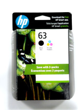HP #63 Combo Ink Cartridges 63 Black Color NEW GENUINE picture