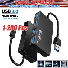 4 Port USB 3.0 Hub Cable Power Adapter Splitter Multiple Extender for Laptop Lot picture