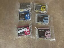GENUINE SET 6 EPSON 98 INK CARTRIDGES T098 T0981-T0985-T0986 ARTISAN 700 I5-6(7) picture
