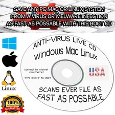Powerful Anti-Virus Live CD - Windows - Mac - Linux 32-Bit 64-Bit BIOS-UEFI USA picture