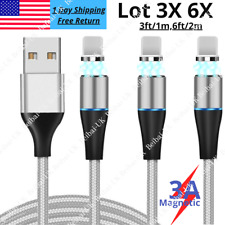 3/6Pack Magnetic USB Charger Cable 3/6Ft For iPhone 13 11 8 7 6 5s Charging Cord picture