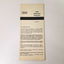 Vintage IBM RPG Reference Summary 2nd Edition Manual for AS/400, (May 1990) picture