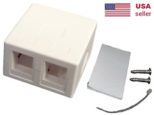 2 Port Surface Mount Box for Keystone Jacks in White - Easy Mount  50-Pack picture