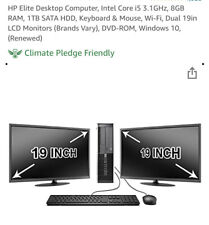 HP elite desktop Dual Monitors. Includes Everything Needed To Work From Home picture