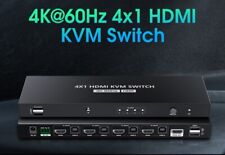 4x1 4-Port HDMI + USB 2.0 KVM Switch Switcher Keyboard Video Mouse HDR 4K@60Hz picture