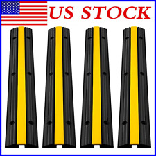 4 Pack of 1-Channel Driveway Rubber Speed Bumps Heavy Duty 22046 lbs  Capacity picture
