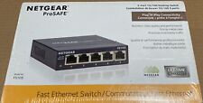 NETGEAR ProSafe FS105 5-Port 10/100 Desktop External Switch NEW Factory Sealed picture