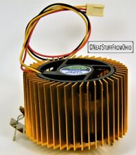 CYBER COOLER GOLD-COLORED CPU HEAT SINK WITH 9 CFM 12 VDC FAN, FACTORY NEW picture