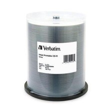 VERBATIM CD-R CDR 52X  Silver Inkjet Printable 100 pack Spindle 95256  picture
