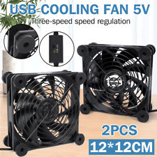 2X Quiet Dual 120mm USB Cooling Fan for Receiver DVR Computer Cabinets picture